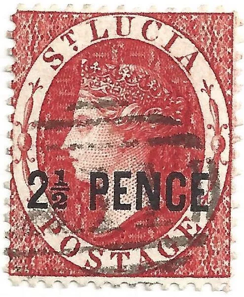 1881 ST. LUCIA - SG Nr. 24 2 1/2d. Ã¼berdruckt GEBRAUCHT