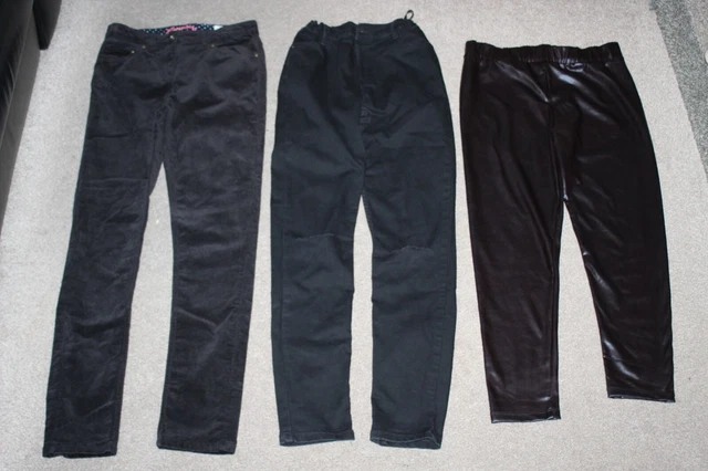 Bundle Of Girls Trousers River Island Johnnie B Age 11-12 Years Black