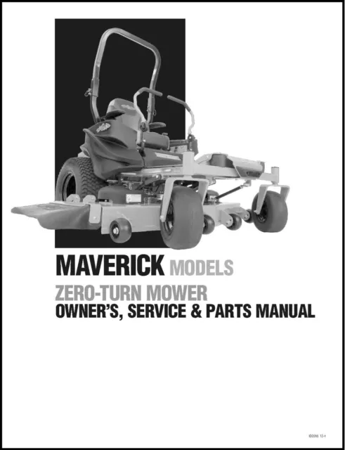 Mower Owners Service Parts Manual Fits 2017 Bad Boy ZT Maverick BB18