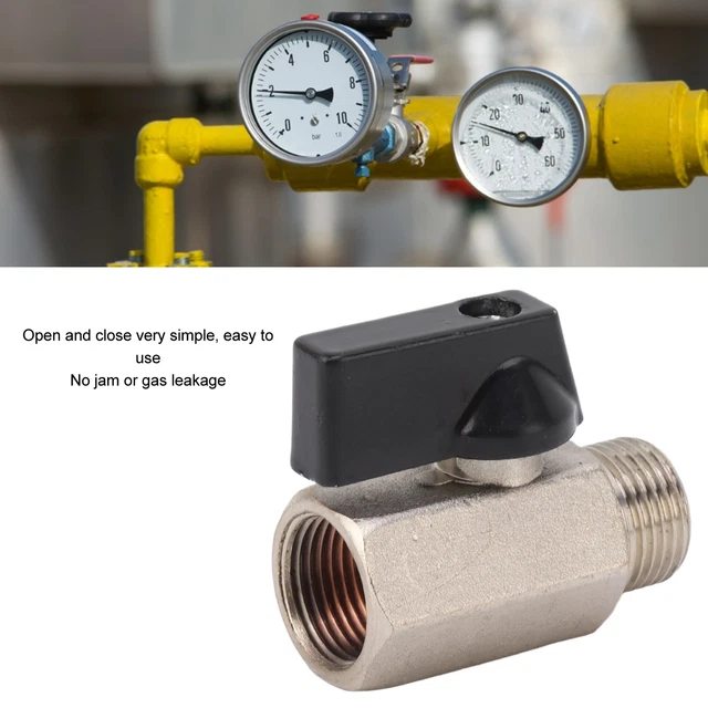 (3/8)Robinet à Gaz Type Boule Filetage Mâle Femelle Epaisseur Laiton Sablage