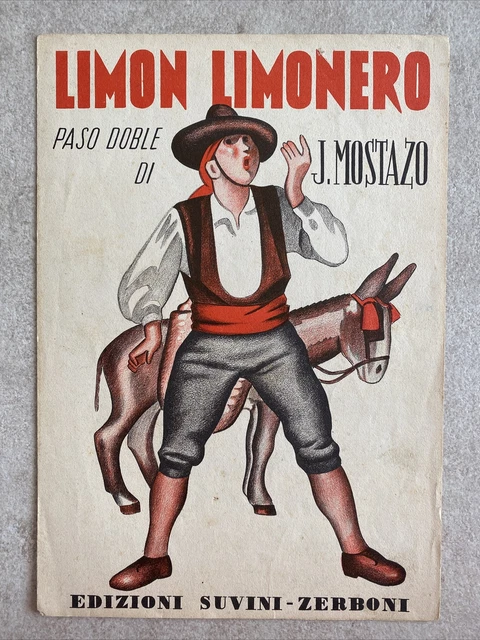 LIMON LIMONERO DI J. Mostazo spartito musicale d'epoca canto mandolino