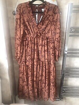 River Island gorgeous floaty tiered fully lined dress size 10 bnwt