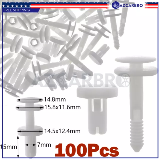 100pcs Push Type Retainer Clips Door Trim Panel Fit GM Truck Chevrolet GMC Buick