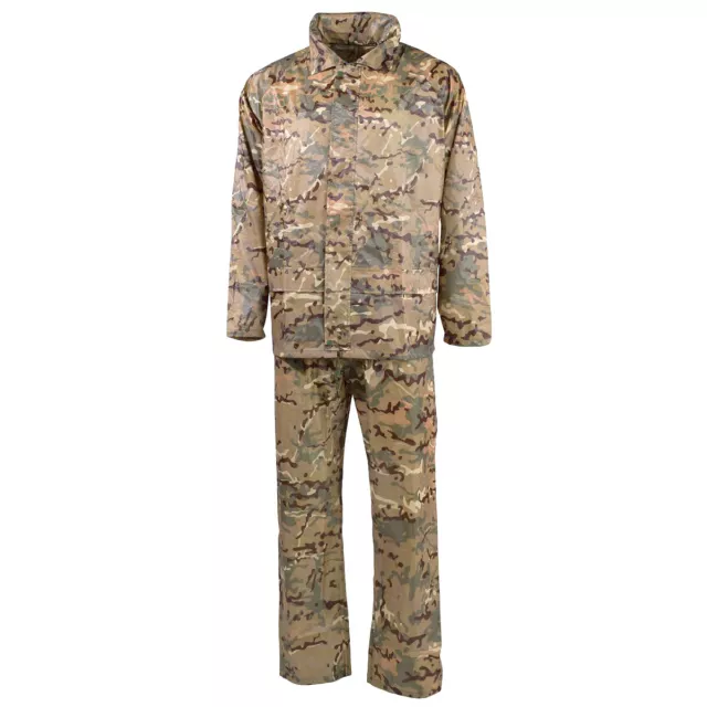 MFH 2-Piece Rain Suit Military Outdoor Jacket Trousers Trekking Operation Camo