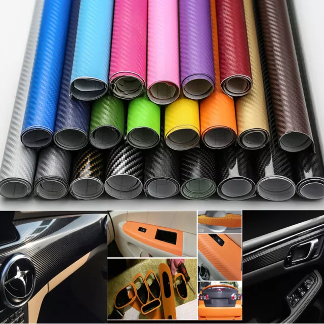 3D CARBONE FIBRE Vinyle Adhésif Voiture Film Emballage Imperméable  Autocollant EUR 28,14 - PicClick FR