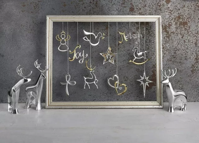 Nambe Miniature Dasher Reindeer Christmas Set, 3 Pieces, Alloy Metal - Silver 3