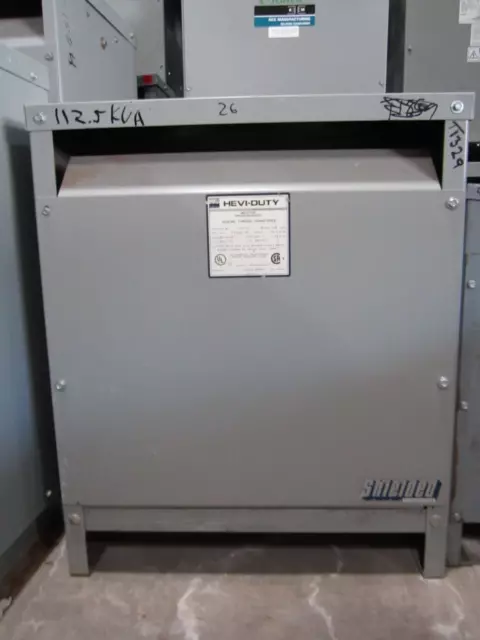Hevi Duty T2H112S, (NS) 112.5 KVA, 480X120/208 Volt, COPPER, Transformer- T1329