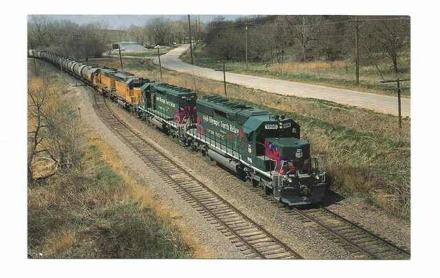 Union Pacific Railroad Postcard RR Olympic Torch Relay Train LaPlatte Nebraska