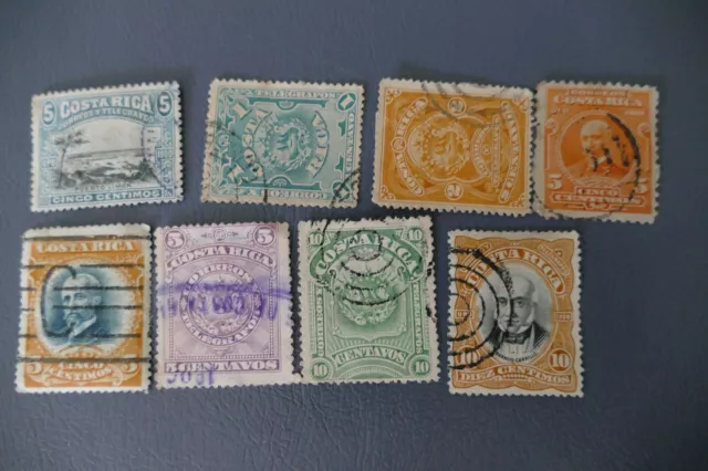 8 Costa Rica south America used postage stamps - philately postal