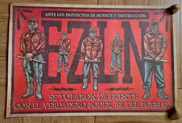 EZLN Guerilla Zapatista Poster POPULAR RESISTANCE Mexican Maya Mexico Marcos