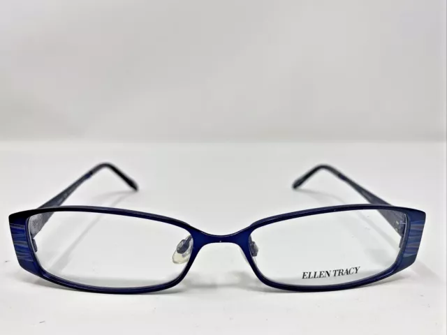 Ellen Tracy Eyeglasses Frames Grenada 54-16-135 Navy Full Rim KE79