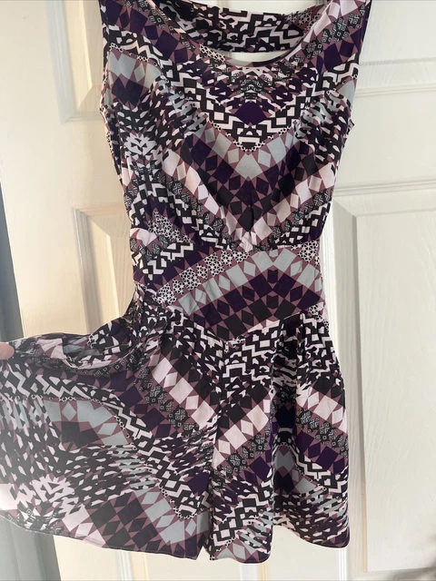 miss selfridge pink & Purple print playsuit size 8 New Without Tags