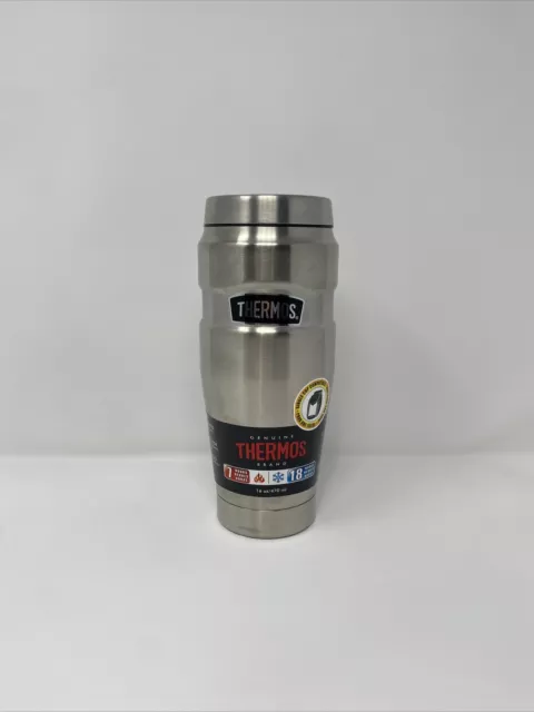 Thermos King Stainless Steel 16 Oz Vacuum Insulated Travel Tumbler, Matte Steel