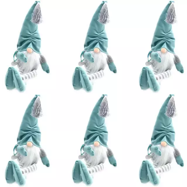 Set Kit 6 Gnomi Decorazione Natalizia Albero di Natale Altezza 45 cm Tiffany