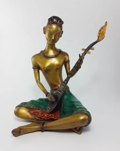 Vintage Art Brass Statue Style Thailand Figure Solid Sculpture Home Decor Gift