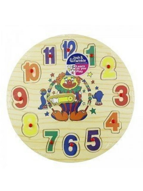 CHILDRENS KIDS TODDLER Wooden Number Clock Educational Toy Puzzle ...