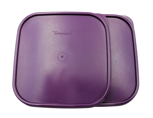 Tupperware Modular Mates MM Purple Dewberry Square Container Lid (2) Set 1623-7