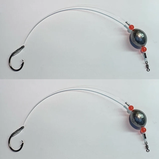 Heavy Duty Hatteras Style Drum Fishing Rig With McMahon Snap & Fish Finder – Includes 4oz Sputnik Weight | Saltwater Ready