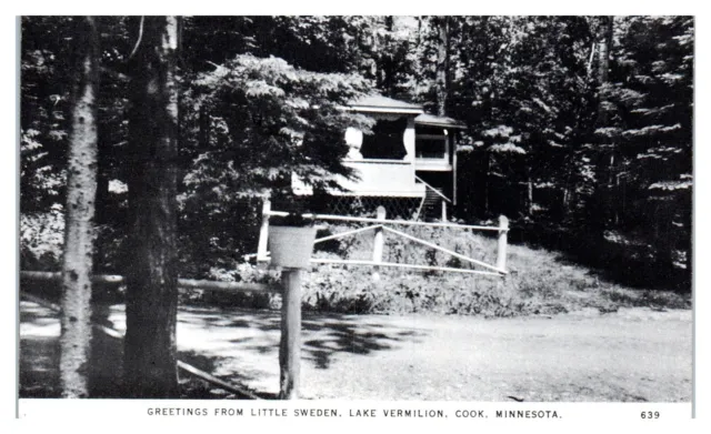 Greetings from Little Sweden, Lake Vermilion, Cook, MN Postcard *5N(3)31