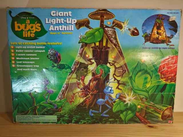 Disney Pixar A Bugs Life Giant Light Up Anthill Fortress Mattel Vintage 1998