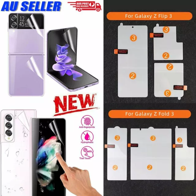 For Samsung Galaxy Z Fold 3 Flip 3 Hydrogel Screen Protector FULL COVER AL