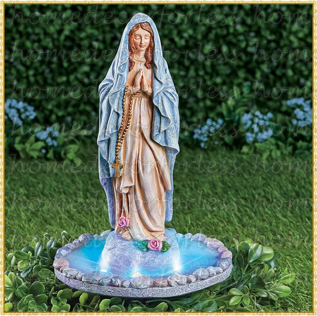 SOLAR VIRGIN MARY Statue Blessed Mother Religious Garden Sculpture