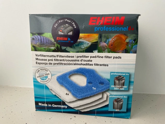 Eheim Pro 4+ 2617710 4x White Poly Blue Pad Set, 250/250T/350/350T/600 pro 4e+