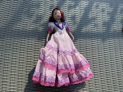Vintage Retro Kitsch Marin Chiclana Spanish Flamenco Dancer Doll Ornament 1