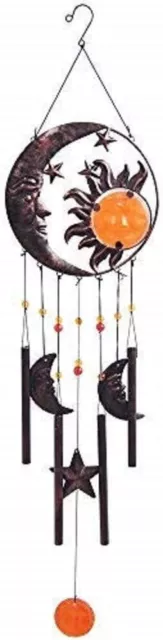 Comfy Hour Spring Is Here Collection 17  Metal Art Moon Star Sunface Wind Chime,