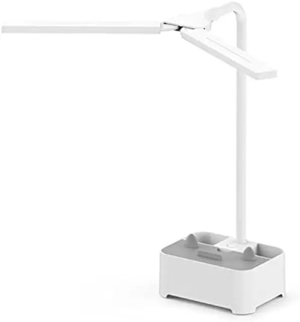 Double-Head LED Desk Lamp - 3 Colors, Eye Protection, USB Charging, Storage Box