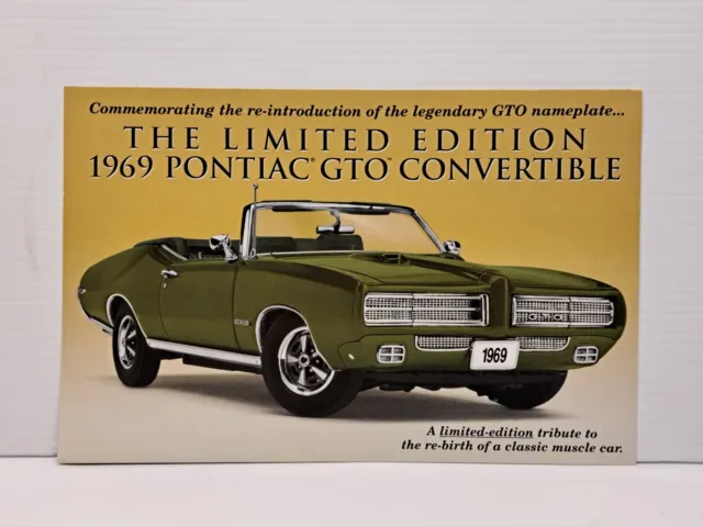 Danbury Mint Brochure - 1969 Pontiac Gto Convertible Limited Edition