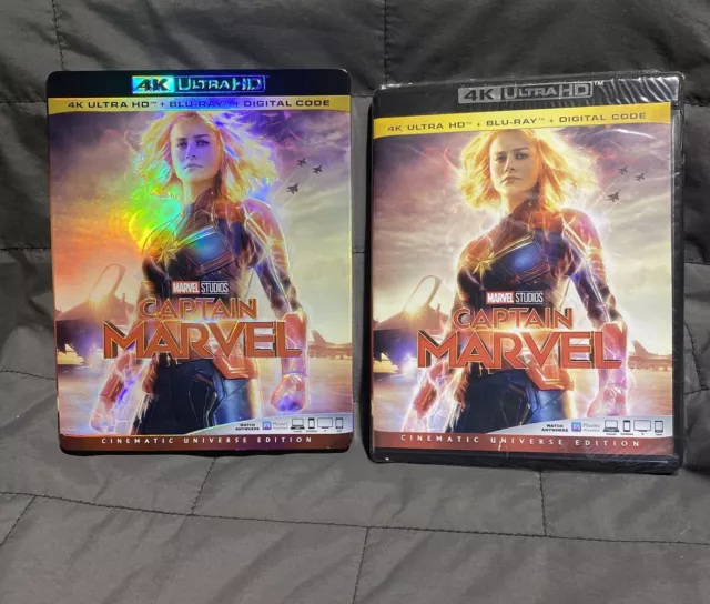 Captain Marvel (4K Ultra HD + Blu-Ray + Digital, 2019) New With Slipcover