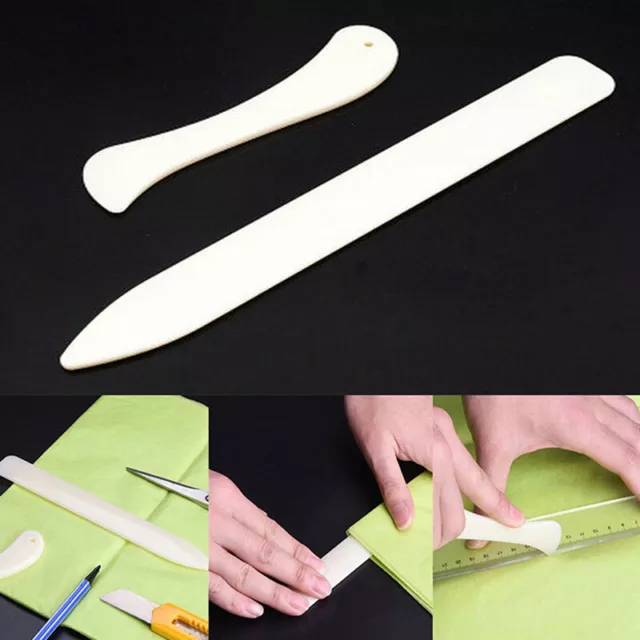 2Pcs Bone Folder Craft Tools Leather Scoring Folding Creasing Paper Accesso Y&