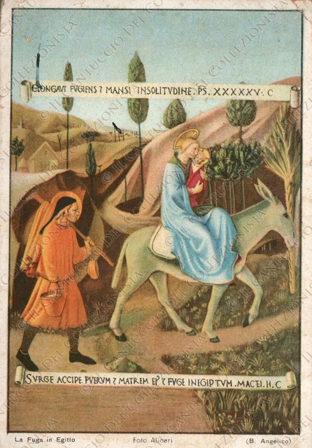 1942 La Fuga in Egitto Beato Angelico Cartolina