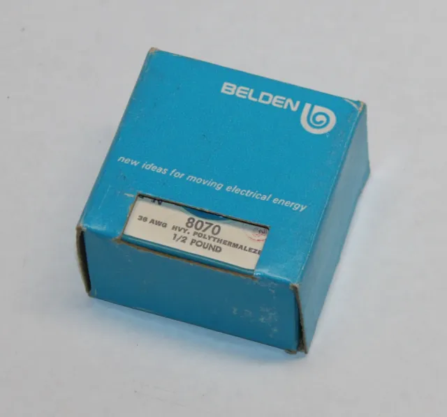 Belden 8070 - 36 AWG Heavy Polythermaleze 1/2 pound magnet enameled wire BOXED