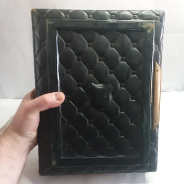 Victorian tooled leather Photograph Album Decorated patterns Extra large! 2