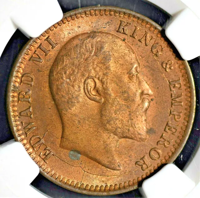 India British 1907(C) 1/4 Anna NGC MS62 RB Certified