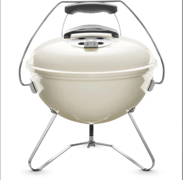 Brandneu im Karton Weber Smokey Joe Premium Elfenbein anthrazit BBQ