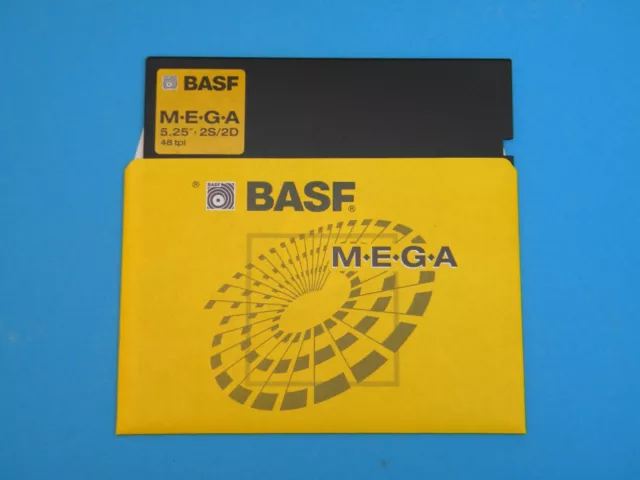 BASF MEGA 2S / 2D 48 tpi  / 5 1/4 Zoll Disketten / Set mit drei Stück 2