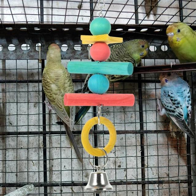 Loro juguete para mascar pico de pájaro colgante juguete de lijar periquito de madera