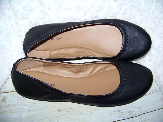 Lucky Brand Shoes Women 9.5 Erin Classic Ballet Flats Black Leather Round Toe