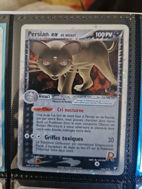 Carte Pokémon Persian EX 116/115 Secrète Forces Cachées Bloc EX FR