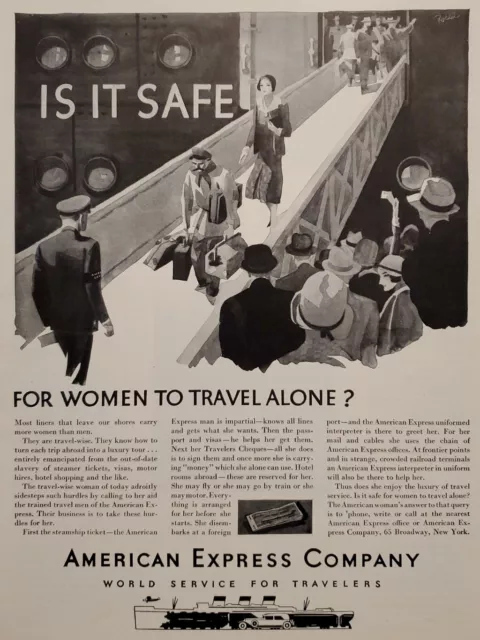 Vintage 1931 Magazine Print Ad - AMERICAN EXPRESS COMPANY - Traveler Services