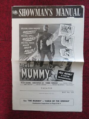 THE MUMMY FOLDED Pressbook Cut Universal Int. Hammer Peter Cushing C ...