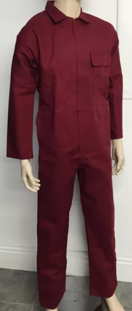 Maroon Flame Fire Retardant Resistant Welder Boilersuit Coverall Overall New