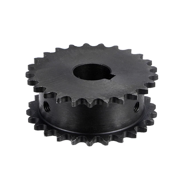 25 Zähne Kettenrad Doppelkette 1/4"  mit Keilnut für ISO 04C Ketten 15mm Bohrung