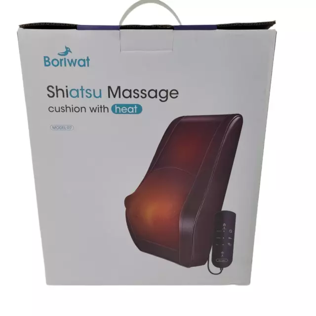Boriwat R7 Black Shiatsu Rotating Neck Back Massage Cushion With Heat Used