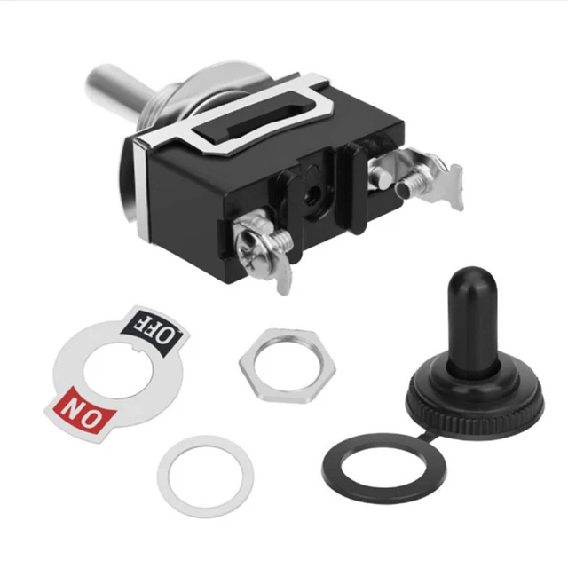10 Pack SPST 2-Pin Rocker Toggle Switch 220V/15A, On/Off Switch With Metal-Lever