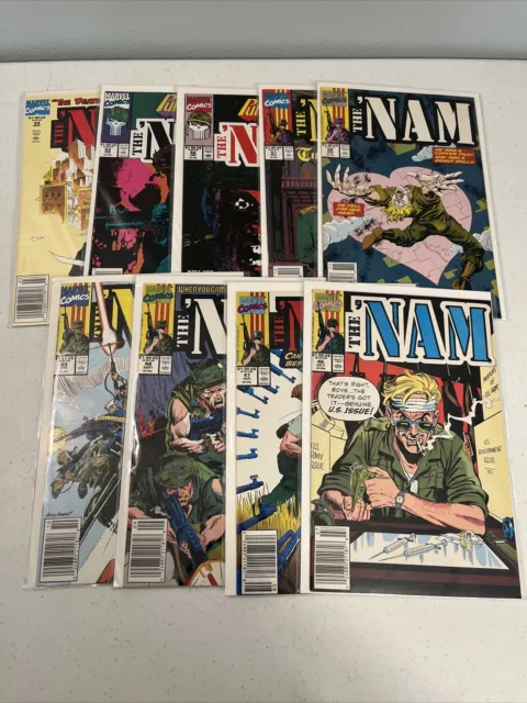 1986 Marvel Comics Series The 'Nam Issues #46 - 54, in VF condition