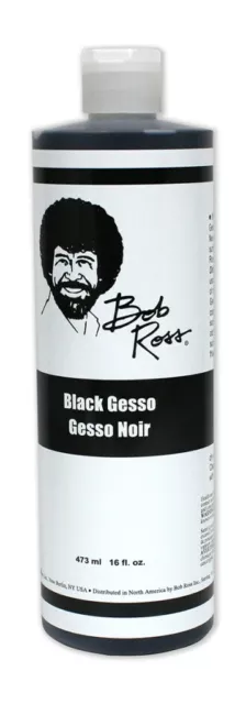 Bob Ross Gesso Primer for Oil & Acrylic Painting in Black, White or Grey  500ml